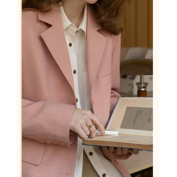 パウダーピンクベーシックジャケット X-049