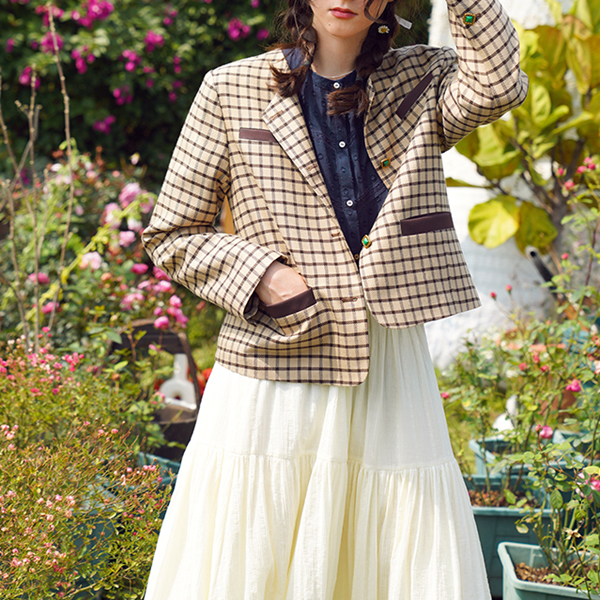 クラシックチェック柄ショートジャケット　Z00509