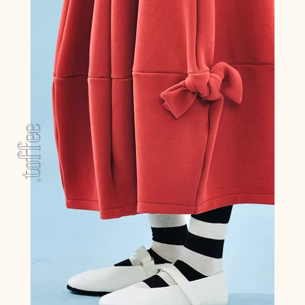 サイドリボンの立体バルーンスカート《Z01353》