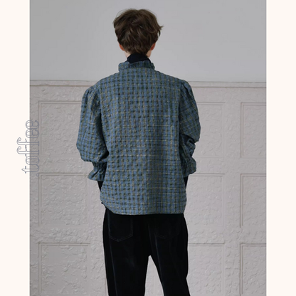 【3color】フリル×キャンディ袖のクラシックシャツ《Z01361》