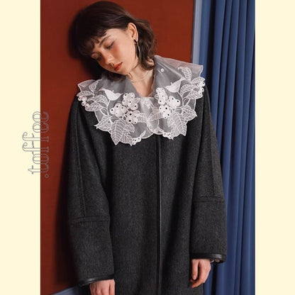 妖精の語る詩：芸術的刺繍レースのクラシカルブラウス 《C0203》