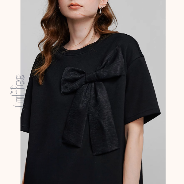 ビッグリボンデザインAラインミニ丈ワンピース《Z00931》