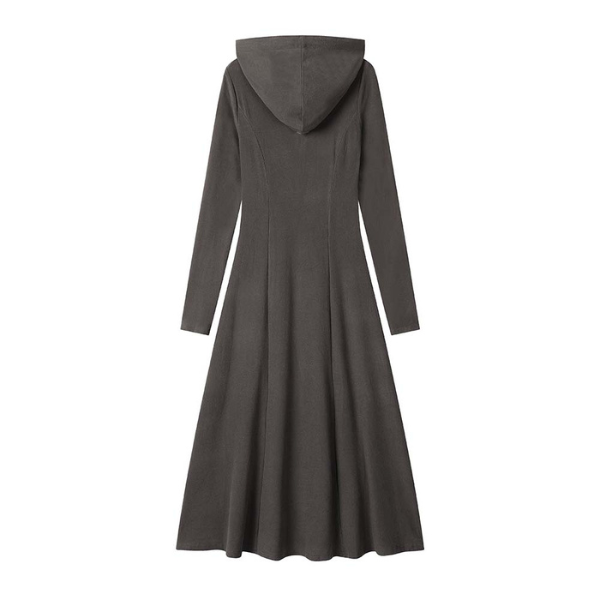 【2color】フィット＆フレアパーカーワンピース　X-344