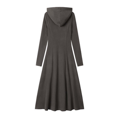 【2color】フィット＆フレアパーカーワンピース　X-344