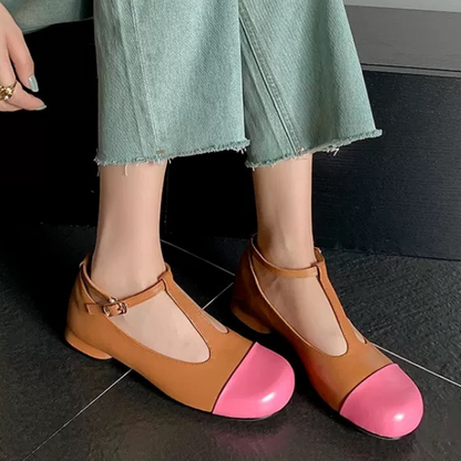 【4color】メリージェーンバイカラーレザーシューズ Z00236