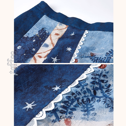 レトロプリント切替フレアスカート《Z01103》