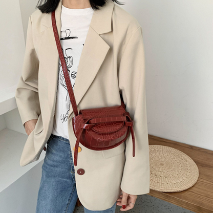 【４color】クロコ調エンボスプロセッシングショルダーバッグ　AU-171