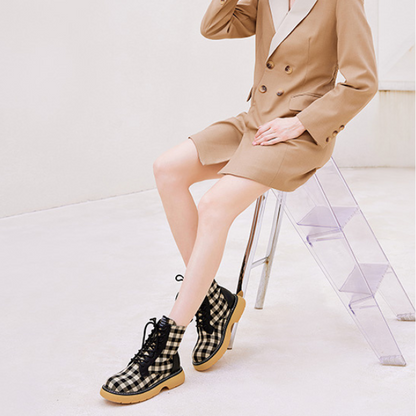 ギンガムチェックハイカットスニーカー　AU-293