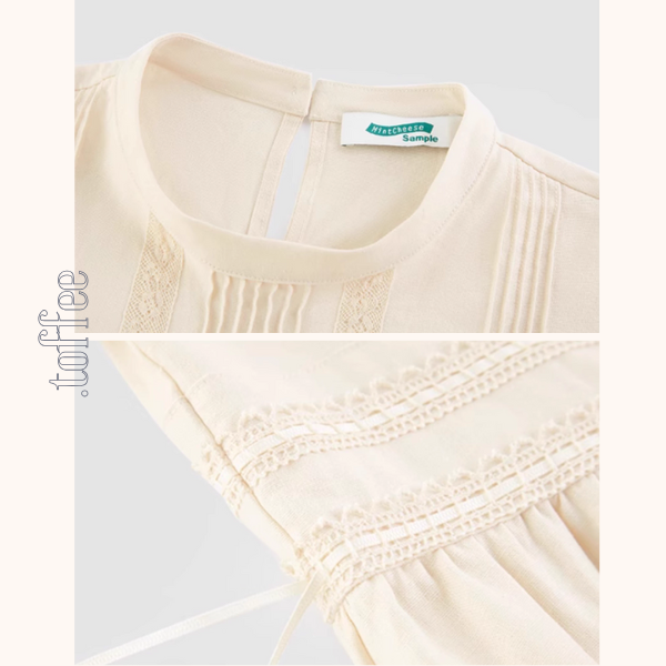 リボン刺繍とプリーツの上品ワンピース《Z01045》