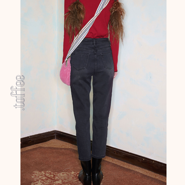 【2color】ハイウエストストレートデニムパンツ　《Z00712》