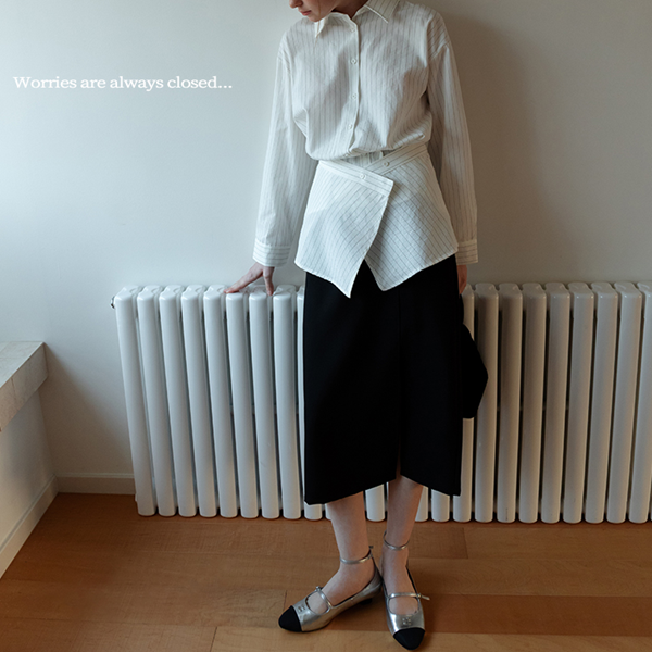 【2color】ストライプ柄ロングスリーブボタンダウンシャツ　《Z00716》