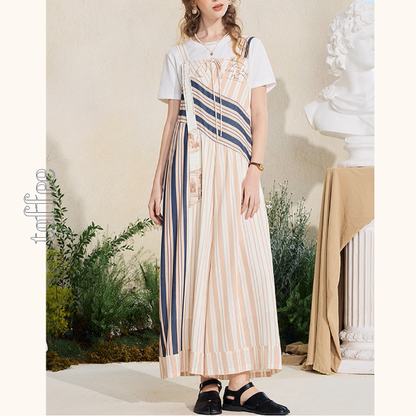 ストライプ切替オールインワン《Z01055》