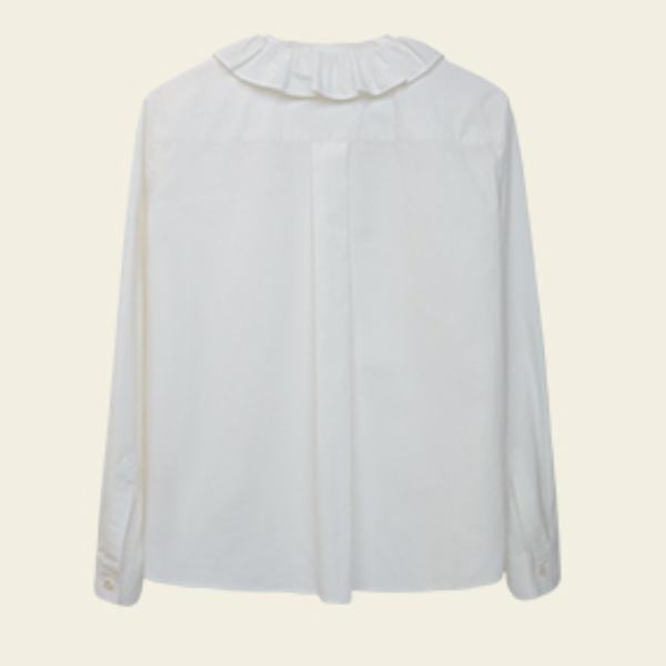 立体ローズ装飾ホワイトブラウス　《Z00766》