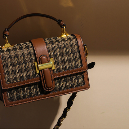 千鳥格子チェーンショルダーバッグ　AU-169