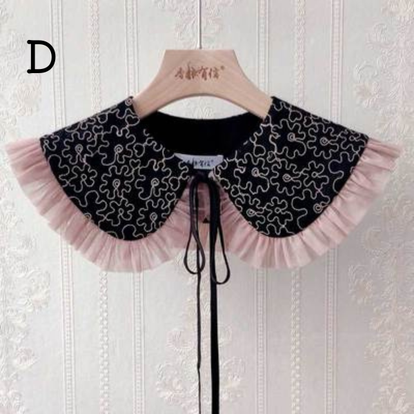 【6pattern】ジャガードフリルつけ襟 X-388