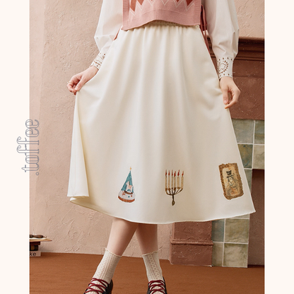 ヴィンテージ調プリントフレアスカート《Z01102》