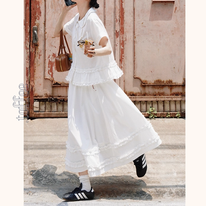 【2color】ギンガムチェック＆フリルセットアップ《Z01098》