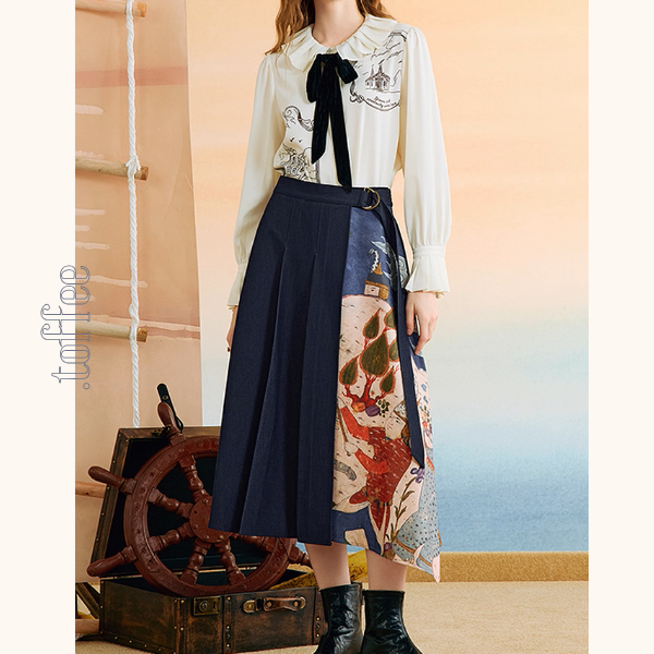 黒リボンと夢の風景ブラウス《Z01131》