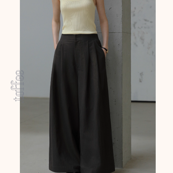 深みブラウンのシックワイドパンツ《Z01087》