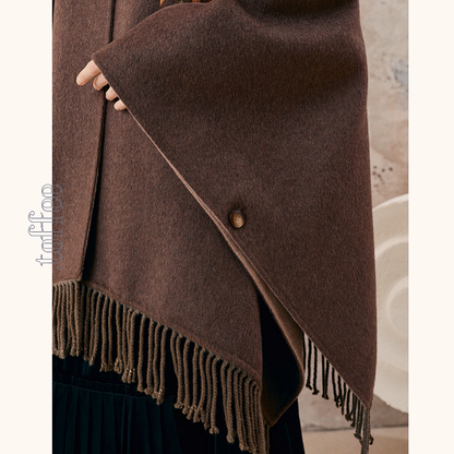 ひまわり刺繍のアートケープコート《Z01128》