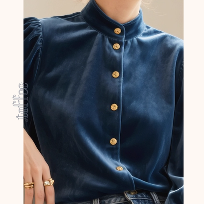 青の余韻と金のボタンの記憶《Z01165》