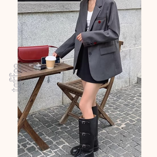 袖バイカラースーツジャケット《Z01328》