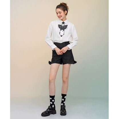 【2color】レトロバタフライ刺繍　ネオネクタイ C0137