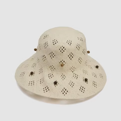 透かし編みストローハット《Z01067》