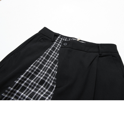 フェイクツーピースストレートパンツ w-004