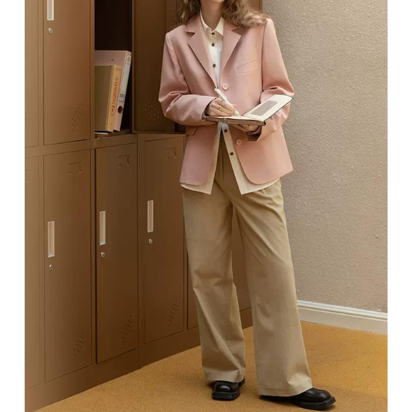 パウダーピンクベーシックジャケット X-049