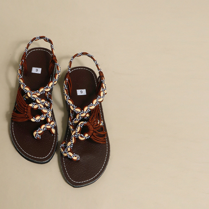 カラフル手織りフラットサンダル Z00211