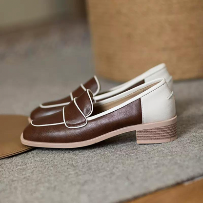 【２color】スクエアトゥコントラストシューズ　AU-286