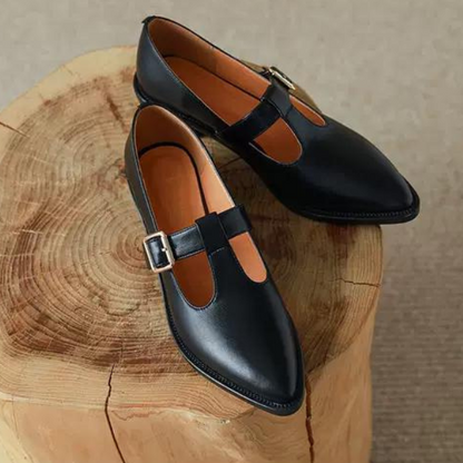 【２color】レトロベルトバックルポインテッドシューズ AU-267