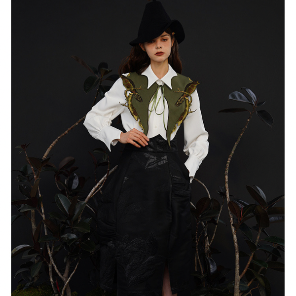 バードエンブロイダリーショール w-061