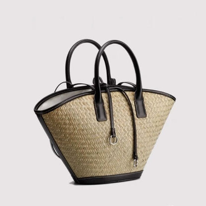 天然ラフィアショルダートートバッグ　　su0044