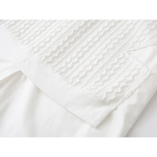 【２color】フェイクツーピースレイヤード調シャツ　AU-201