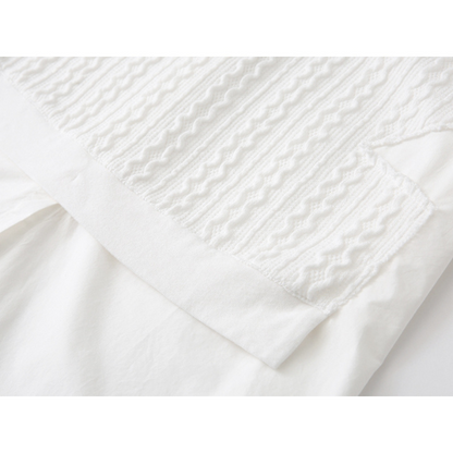 【２color】フェイクツーピースレイヤード調シャツ　AU-201