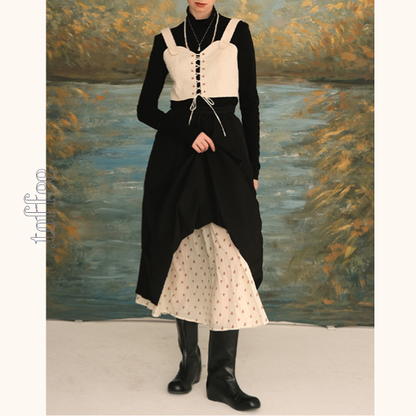 レイヤード花柄フレアスカート 　《Z00705》