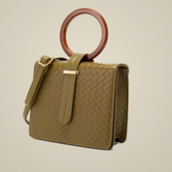 ウッドハンドル2wayスクエアバッグ AU-375