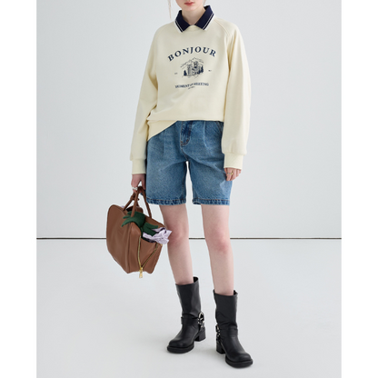 “BONJOUR”プリントスェットシャツ Z00087