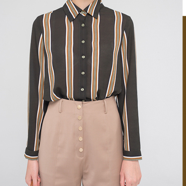 マルチプルフロントボタンハイウエストパンツ　AU-189