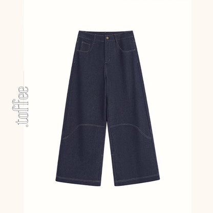 ウエーブラインワイドデニムパンツ《Z00903》