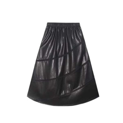 フェイクレザーエスカルゴスカート C0110