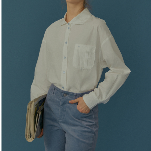 【2color】 コットン100%コントラストボタンシャツ Z00070