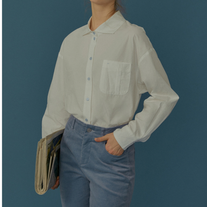 【2color】 コットン100%コントラストボタンシャツ Z00070