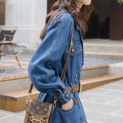 ダブルブレストデニムワンピース AU-325