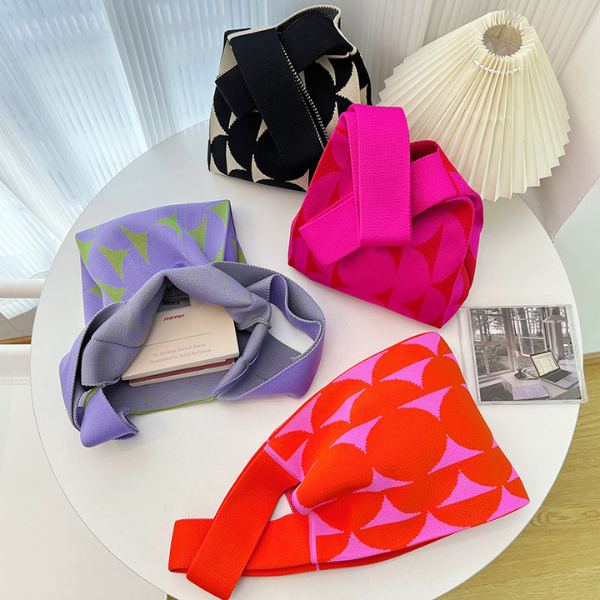 【4color】ビッグドットニットバッグX-491