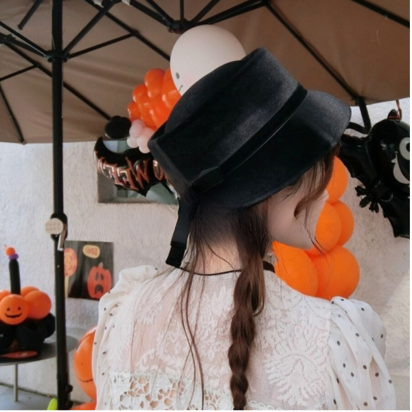 【2color】リボン付きベルベットハット Z00059