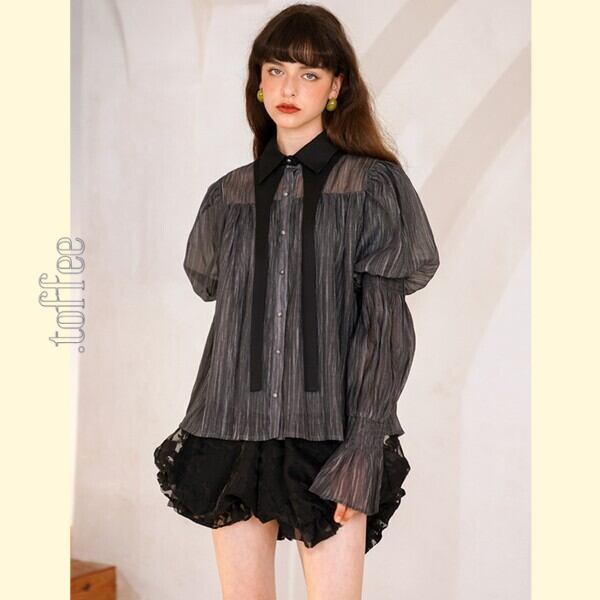 アートと植物のロマンティックな組み合わせ ロマンティックブラウス  C0159