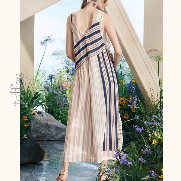 ストライプ切替オールインワン《Z01055》